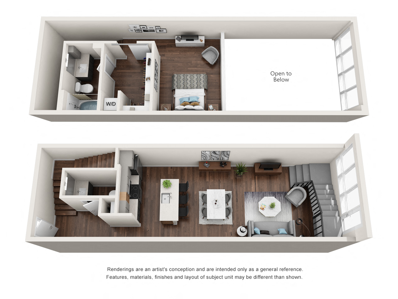 Floor plan for 1 bed, 1 bath, 1085 sqft